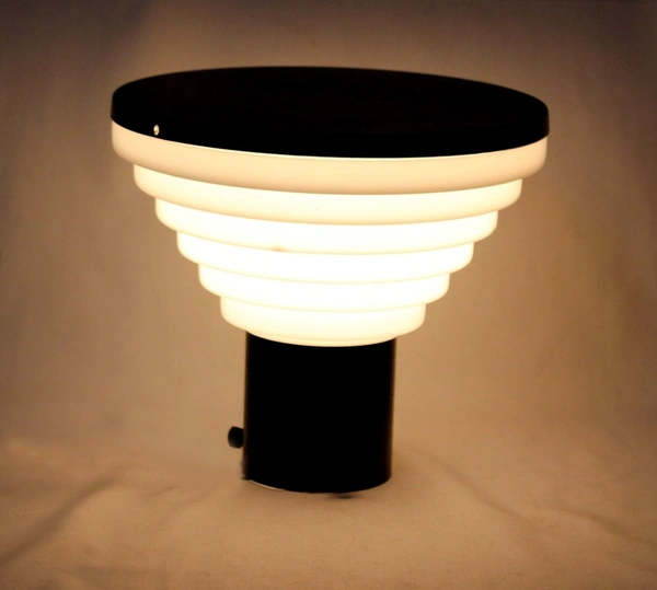 DELAMPS Unique Design Metal and Unbreakable PVC Gate and Garden Light for Outdoor (Black and Milky; Pack of 1)