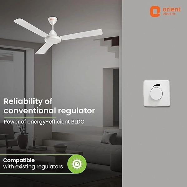 Orient Electric’s 1200 mm Hector 500 | BLDC fan with regulator compatibility | Saves up to 50% on electricity bills | 3-year warranty | White, pack 1 - 1200 mm, white