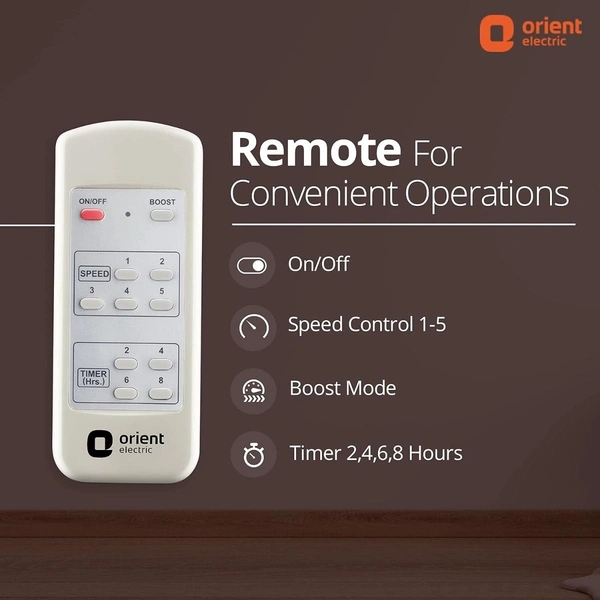 EcoTech Supreme 1200mm Energy Efficient BLDC Ceiling Fan Remote - 1200 mm, Oak Wood
