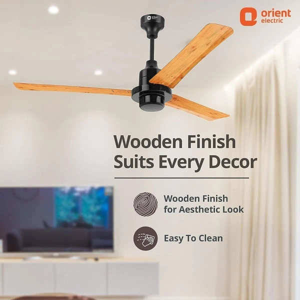 EcoTech Supreme 1200mm Energy Efficient BLDC Ceiling Fan Remote - 1200 mm, Oak Wood