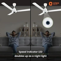 Orient Electric 1200 mm I Falcon with Remote | BLDC energy saving ceiling fan with Remote and LED light | Saves up to 50% on electricity bills | 3-year warranty by Orient | White - 1200 mm, white