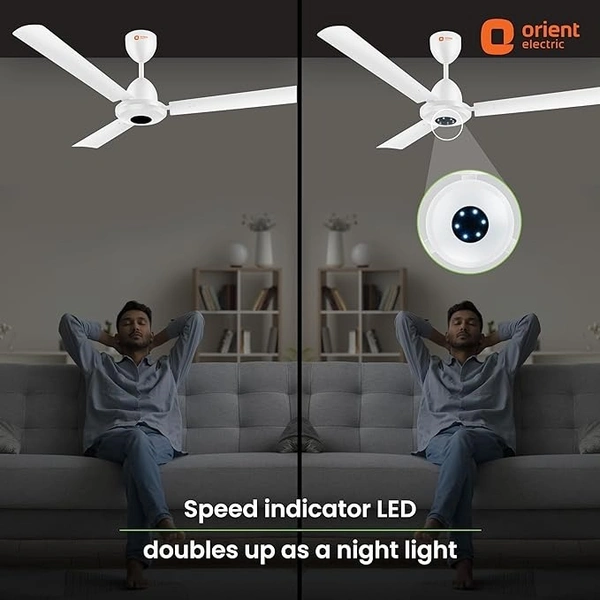 Orient Electric 1200 mm I Falcon with Remote | BLDC energy saving ceiling fan with Remote and LED light | Saves up to 50% on electricity bills | 3-year warranty by Orient | White - 1200 mm, white