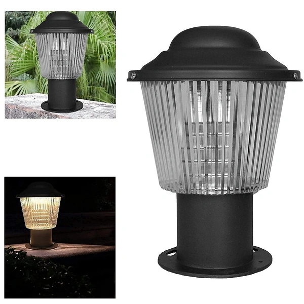 DELAMPS 20 Watt LED Gate Light for Home Gate/Pillar Lights Lamps/Main Gate Outdoor Lights Waterproof Aluminum Body with PVC Glass Post Light (1 Pc, Black)