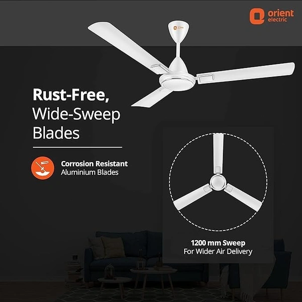 Orient Electric 1200 mm Falcon Deco Ceiling Fan - 1200 mm, White