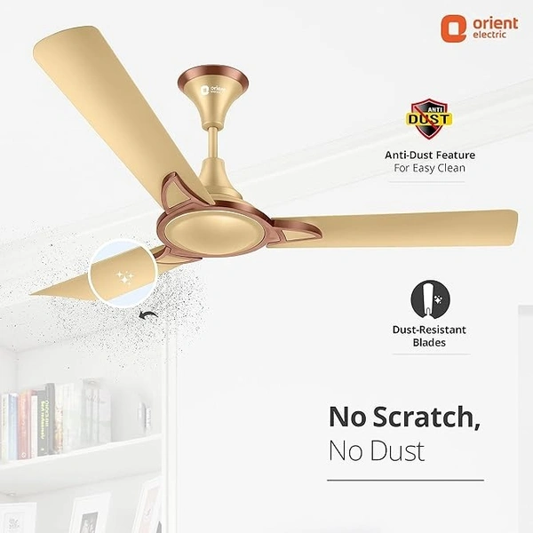 Orient Electric Kiara Shine 1200mm High Speed Ceiling Fan - 1200 mm, Chocolate Gold