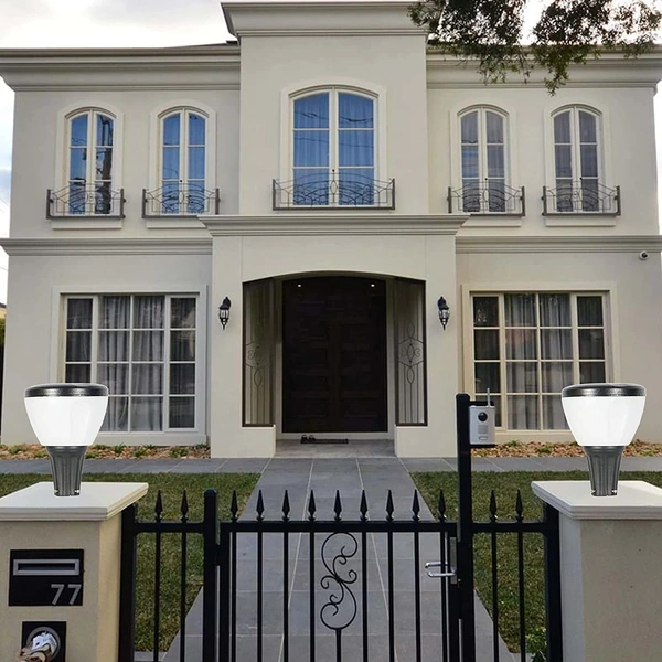 DELAMPS JUGNU Black/Milky Aluminium Casting Waterproof GATE Light for Home,Garden,Boundary Wall,Pillar,Lawn,Terrace,Corridor (B22 Holder) - (Pack of 1)