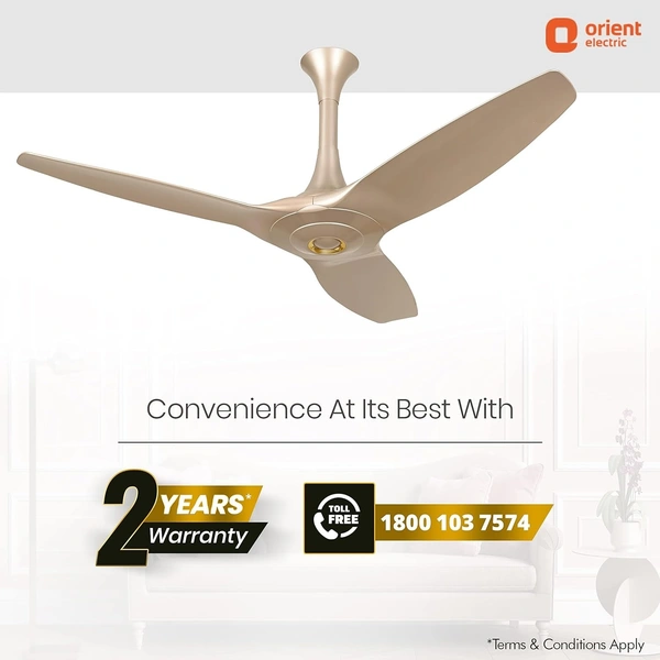 Orient Electric 1200mm Aeroquiet Ceiling Fan (Mystic Gold) - 1200 mm, Mystic Gold