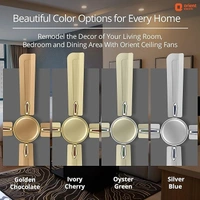 Orient Electric Quadro Ornamental 1200mm | 4 Blade, Premium BEE Star Rated Ceiling Fan - 1200 mm, Oyester Sea Green