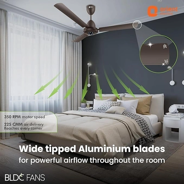Orient Electric 1200 mm I Falcon with Remote | BLDC energy saving ceiling fan with Remote and LED light | Saves up to 50% on electricity bills | 3-year warranty by Orient | Smoke Brown - 1200 mm, Smoke Brown