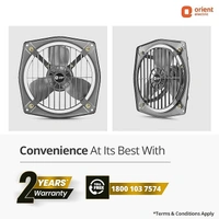 Orient Electric Hill Air 230mm Electric Exhaust Fan for Bathroom and Kitchen | Front-guard and Powder-coated Body | 2-year Warranty (Dark Grey) - 130mm, Black