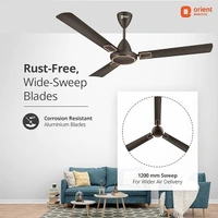 Orient Electric 1200 mm Falcon Deco Ceiling Fan - 1200 mm, Metallic Bronze Copper