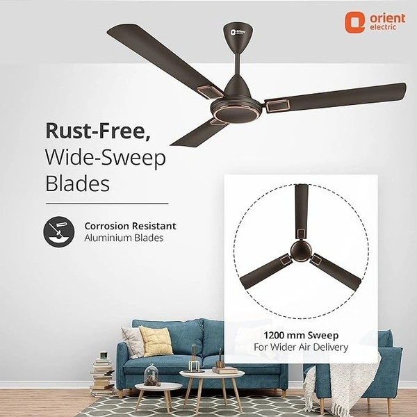 Orient Electric 1200 mm Falcon Deco Ceiling Fan - 1200 mm, Metallic Bronze Copper