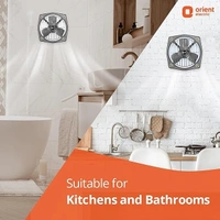 Orient Electric Hill Air 230mm Electric Exhaust Fan for Bathroom and Kitchen | Front-guard and Powder-coated Body | 2-year Warranty (Dark Grey) - 300mm, Dark Grey