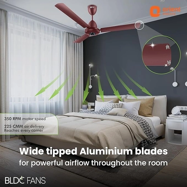 Orient Electric 1200 mm I Falcon with Remote | BLDC energy saving ceiling fan with Remote and LED light | Saves up to 50% on electricity bills | 3-year warranty | Brown - 1200 mm, Brown