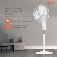 Orient Electric Stand 32 Trendz Pedestal Fan | Reduced Noise with Innovative CT Technology | Stand Fan for Home with 1330 RPM Motor Speed - 400mm, signal white