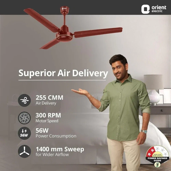 Orient Electric New Air Plus Ceiling Fan - 1200 mm, Brown