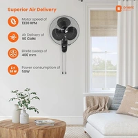 Orient Electric Wall-44 Trendz Fan 400mm - 400mm, Slate Grey