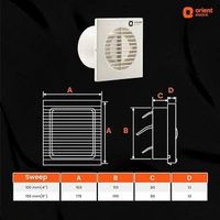 Orient Electric 100 MM Smart Air Exhaust Ventilator Fan (White) - 100mm, Off white