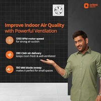 Orient Electric Ventilator Dx 200mm Fan (White) (White) - 150mm, White