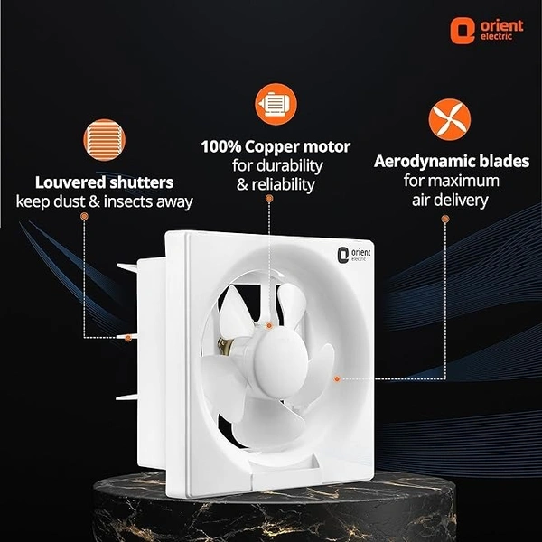 Orient Electric Ventilator Dx 200mm Fan (White) (White) - 150mm, White