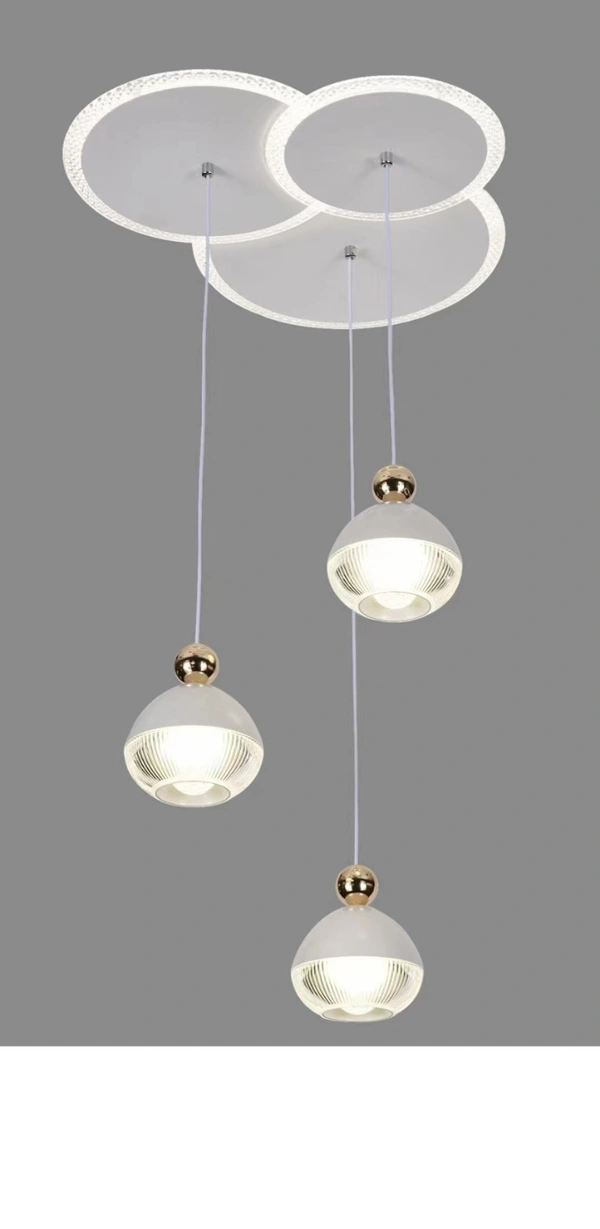 DELAMPS Indoor Chandelier , Ceiling Light Simple LED Modern Ball 4 Light Source White Adjustable Chain Aluminum + Silicone + Crystal Sand Cover Bedroom Living Room Restaurant Study Chandelier/Lamp