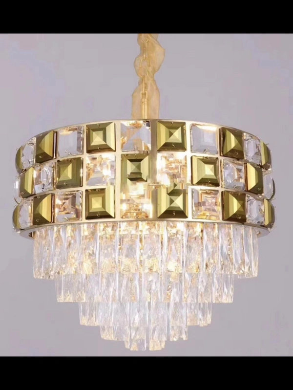 Chandelier Ceiling Light Lighting Ceiling Lamp,Luxury Indoor Chandelier,Suitable for Dining Room,Bedroom and Study Room, Modern Round Crystal Chandelier-Golden. 60cm