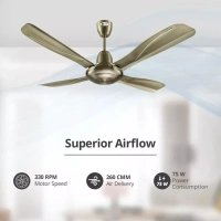 Orient Electric Stallion 1320 mm 4 Blade Ceiling Fan (Antique Copper, Pack of 1) - 1320 mm, Brushed Brass