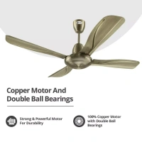 Orient Electric Stallion 1320 mm 4 Blade Ceiling Fan (Antique Copper, Pack of 1) - 1320 mm, Brushed Brass