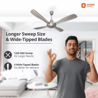Orient Electric Stallion 1320 mm 4 Blade Ceiling Fan (Antique Copper, Pack of 1) - 1320 mm, Pewter Finish
