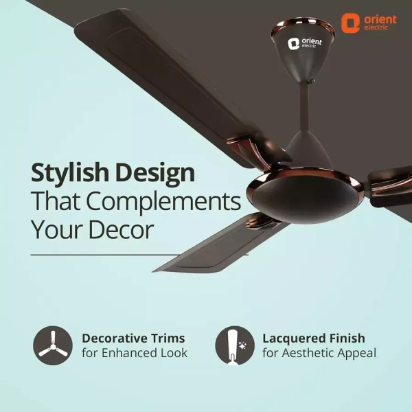 Orient Decorative Gratia Shine HS 1 Star Ceiling Fan - 1200 mm, Metallic Copper
