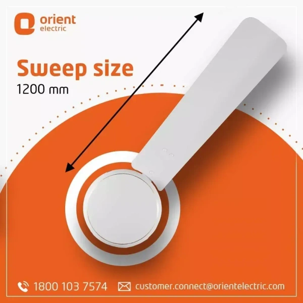 Orient Base BLDC Hector 500 White 900 mm 5 Star Ceiling Fan - 900 mm, white