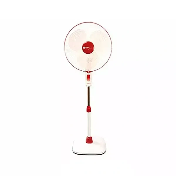 Orient Electric Stand 32 Trendz Pedestal Fan | Reduced Noise with Innovative CT Technology | Stand Fan for Home with 1330 RPM Motor Speed - 400mm, crimson red white