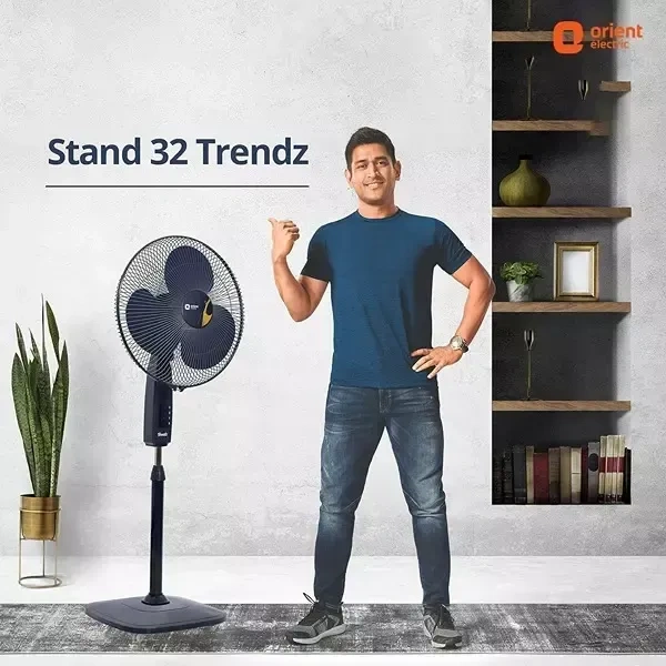 Orient Stand 32 Trendz Electric Blue 400 mm Pedestal Fan - 400mm, Electric Blue