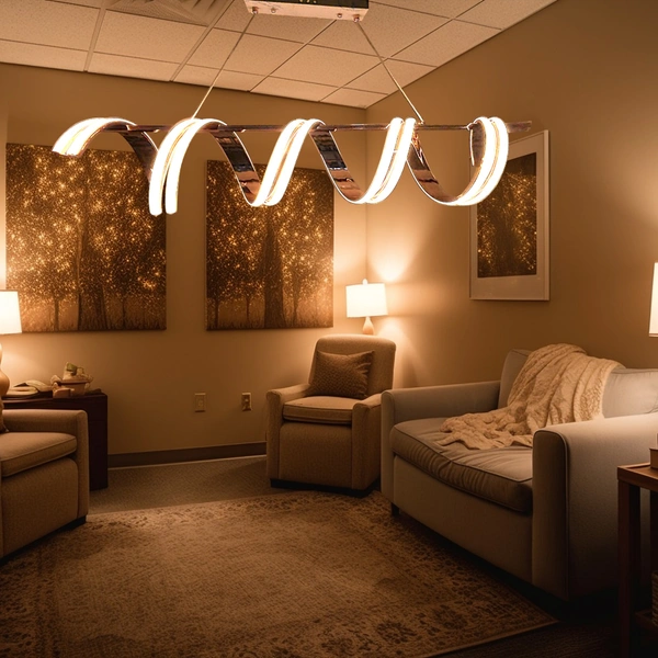 DELAMPS Swirl Luxe Dining Chandelier | Modern Chandelier Light Fixture for Hallway, Living Room, Hotel & Entryways - (Rose Gold Body)