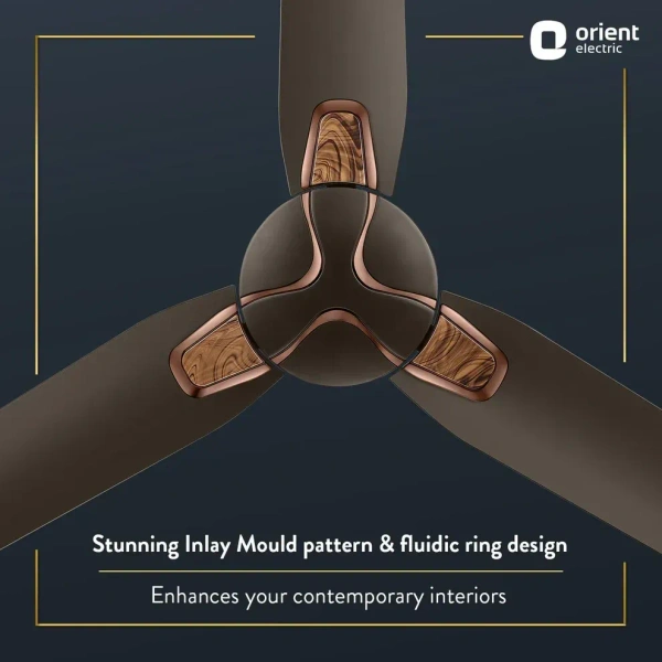 Orient Electric Jazz Maple Ceiling Fan - 900mm, Metallic Bronze/Copper