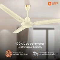 Orient Electric Falcon 400 1200MM High speed Ceiling fan for your home with corrosion free tangential blades - 1200 mm, Ivory