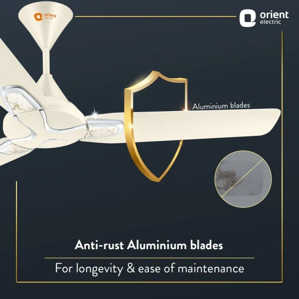 Orient Electric Jazz Maple Ceiling Fan - 900mm, Pearl Metallic White