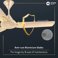 Jazz Art 1200 mm Decorative Ceiling Fan - 1200 mm, Topaz Gold Swing