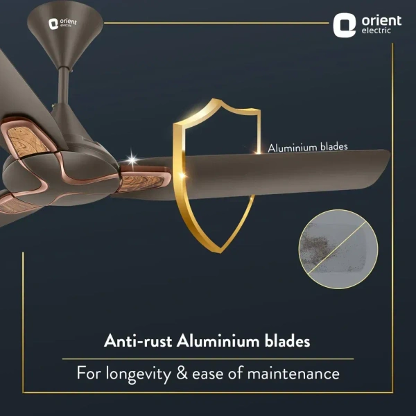 Orient Electric Jazz Maple Ceiling Fan - 1200 mm, Metallic Bronze Copper