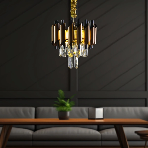 DELAMPS 1207/300 CF +BK  metal chandelier for kitchen , bedroom Two color ( WARM WHITE, WHITE)