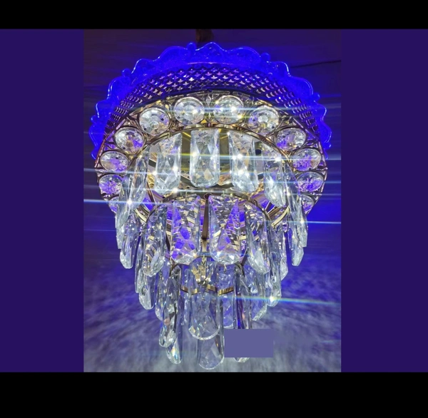 Modern Bluetooth-Enabled Crystal Pendant Light with Dynamic Rotation Feature