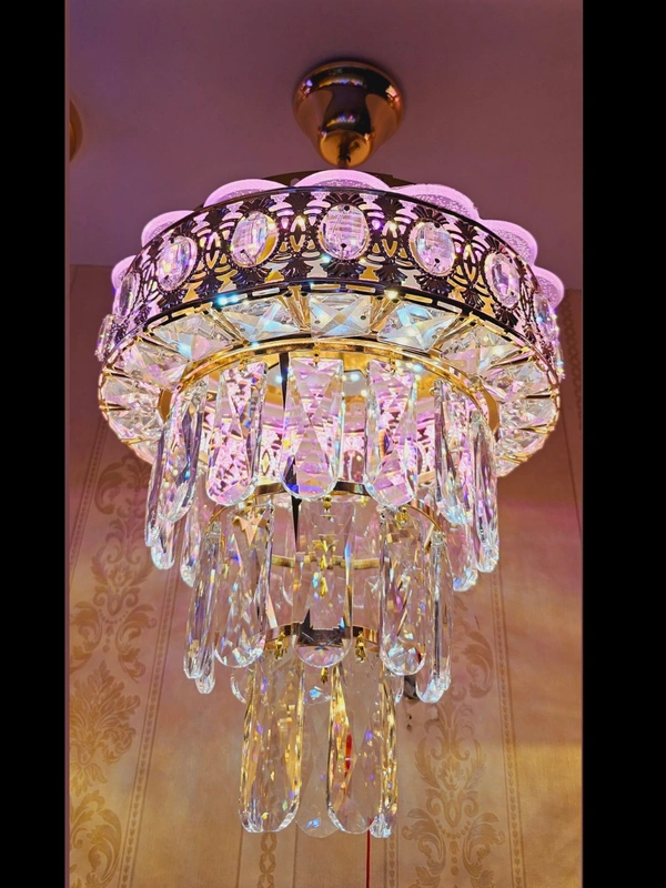 DELAMPS Modern Bluetooth-Enabled Crystal Pendant Light with Dynamic Rotation Feature