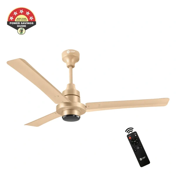 EcoTech Supreme 1200mm Energy Efficient BLDC Ceiling Fan Remote - 1200 mm, Topaz Gold
