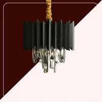 DELAMPS 1193/300mm medium size black crystal chandelier for kitchen , bedroom two color (warm white, white)