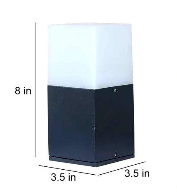 Plain Cuboid Grey Iron Gate Light BY DELAMPS