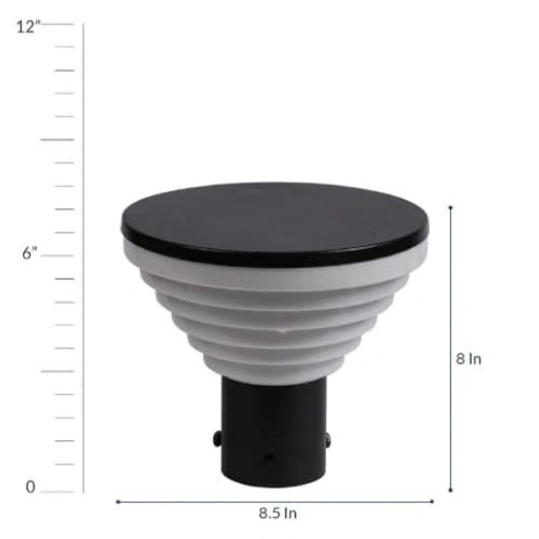 DELAMPS Unique Design Metal and Unbreakable PVC Gate and Garden Light for Outdoor (Black and Milky; Pack of 1)