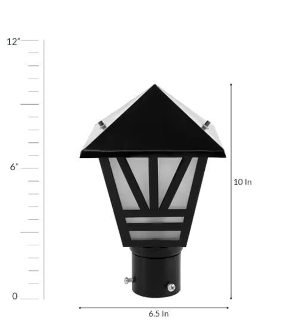 DELAMPS Black gate light for home gate/gate lamp/gate lamps for outdoor waterproof/gate light/gate pillar lights for outdoor for Stairs, Boundries, Pillar, Garden (Hurricane (Pack of 1))
