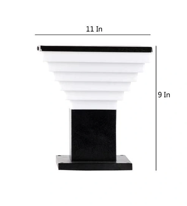 DELAMPS Outdoor Square Lamp/Pillar Lamp/Pole Lamp/Exterior Lamp for Gate and Garden, Deluxe, (Black and White)