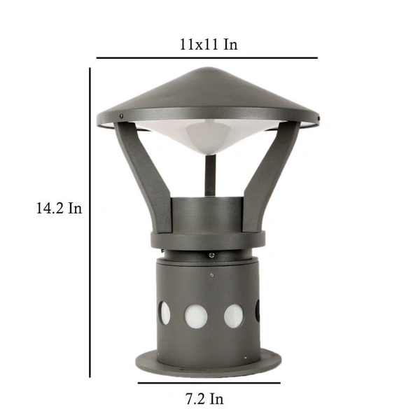 DELAMPS Outdoor Lighting Gate Pillar Post Lights (Black, 50W, GL4753,Plastic)