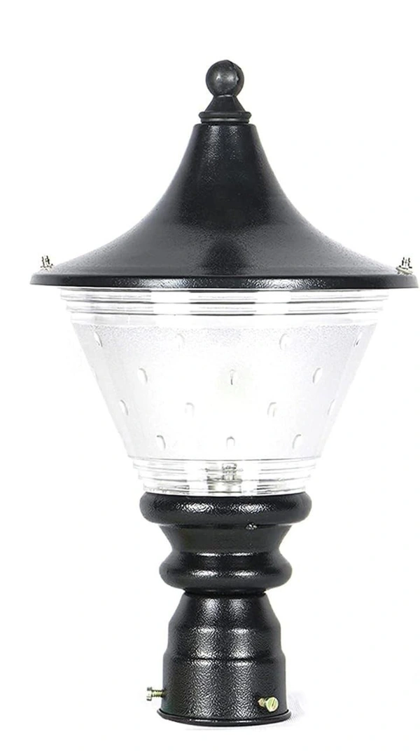 DELAMPS Classic Black/Clear Waterproof GATE Light for Home,Garden,Boundary Wall,Pillar,Lawn,Terrace,Corridor-(B22 Holder) - Pack of 1